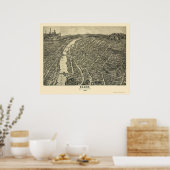 Poster Elgin, IL Carte panoramique - 1880 (Cuisine)