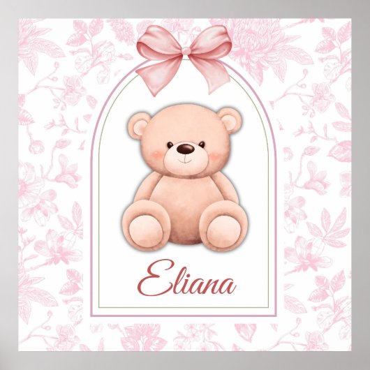 Poster Eliana | Conception de nurserie avec ours en peluc (Devant)
