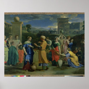 Poster Eliezer and Rebecca at the Well, 1648 (oil on canv