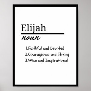 Poster Elijah, Garçon Nom Personnalisé Définition