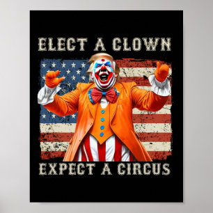 Poster Élire un clown, s'attendre à un cirque Drapeau amé