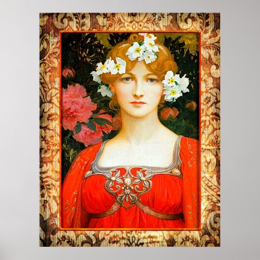 Poster Elisabeth Sonrel Peinture d'un Maiden. (Devant)