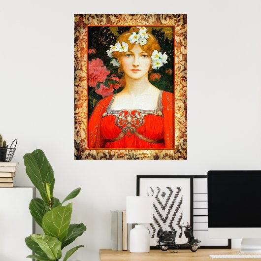 Poster Elisabeth Sonrel Peinture d'un Maiden. (Bureau à domicile)