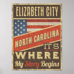 Poster Elizabeth City Caroline du Nord