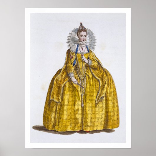 Poster Elizabeth I (1530-1603) (gravure colorée) (Devant)