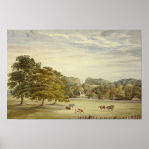 Poster Elizabeth Murray - Six vaches pâturant avant le pa