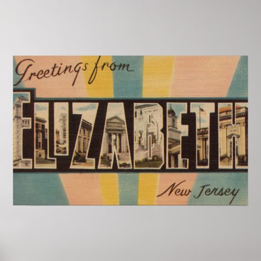 Poster Elizabeth, New Jersey - Scènes de grandes lettres (Devant)