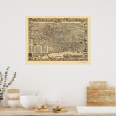 Poster Elizabeth, NJ Carte panoramique - 1898 (Cuisine)