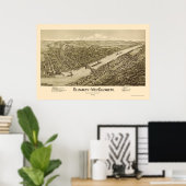 Poster Elizabeth, PA Carte panoramique - 1897 (Bureau à domicile)