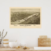 Poster Elizabeth, PA Carte panoramique - 1897 (Cuisine)