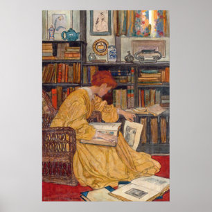 Poster Elizabeth Shippen Green - La bibliothèque