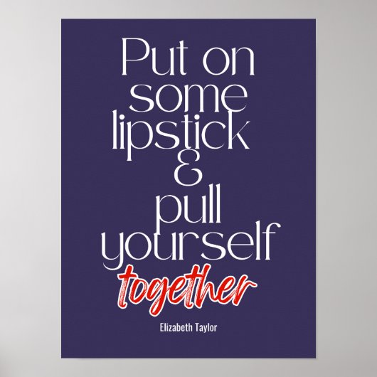 Poster Elizabeth Taylor Citations Motivationnelles (Devant)