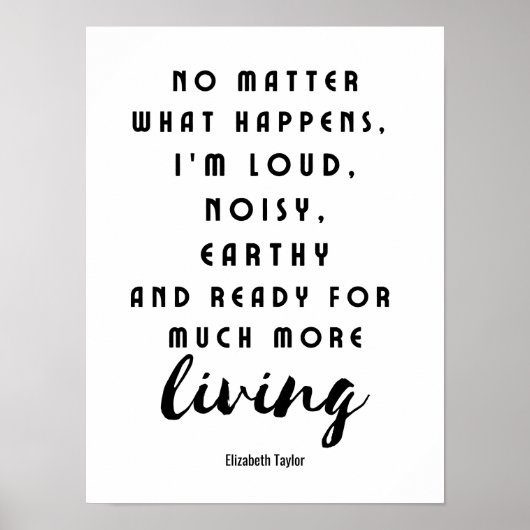 Poster Elizabeth Taylor Citations Motivationnelles (Devant)