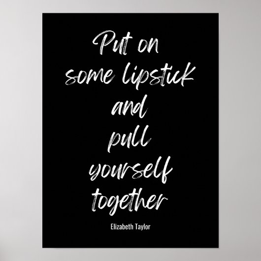 Poster Elizabeth Taylor Citations Motivationnelles (Devant)