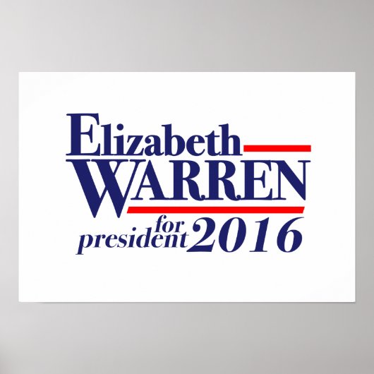 Poster Elizabeth Warren pour l'affiche du président 2016 (Devant)