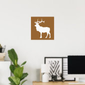 Poster Elk Brown et blanc (Bureau à domicile)