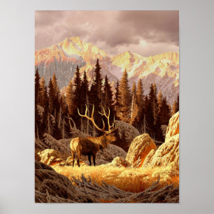 Poster Elk Bull