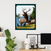 Poster Elk Wapiti (Bureau à domicile)