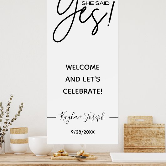Poster Elle a dit Oui bannière blanc Accueil engagé Poste (Cuisine)