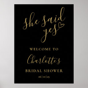 Poster Elle a dit oui Signe de bienvenue pour la fête de 