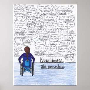 Poster Elle a persisté (fauteuil roulant) 11x14