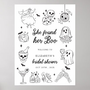 Poster Elle a trouvé son Boo Panneau de bienvenue pour la