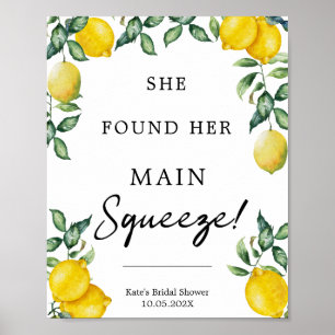 Poster Elle a trouvé son panneau de citrons de son coup d