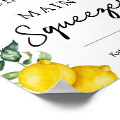 Poster Elle a trouvé son signe de citrons main squeeze (Coin)