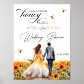 Poster Elle A Trouvé Son Wedding shower Miel Bienvenue (Devant)