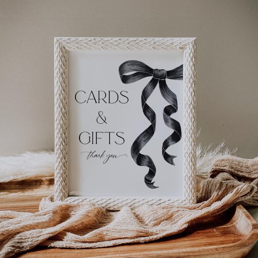 Poster Elle attache le noeud Black Bow Cards and Gifts