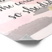 Poster ELLE CROYAIT POUVOIR - Citation D'Or Rose (Coin)