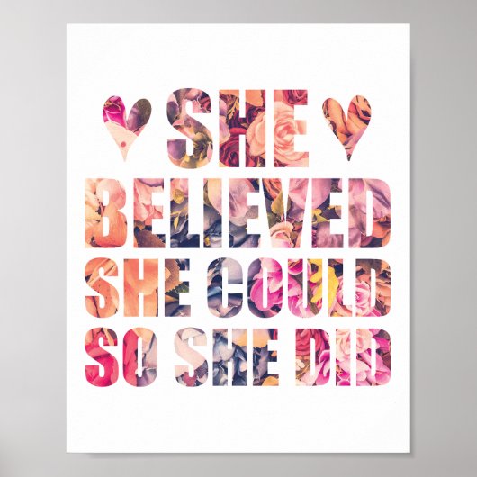 Poster Elle Croyait Qu'Elle Pourrait Citer Une Femme Insp (Devant)