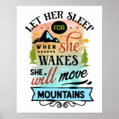 Poster Elle Déplacera Montagne Word Art (Devant)