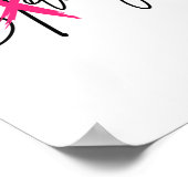 Poster Elle Est Forte Au Ruban Rose (Coin)