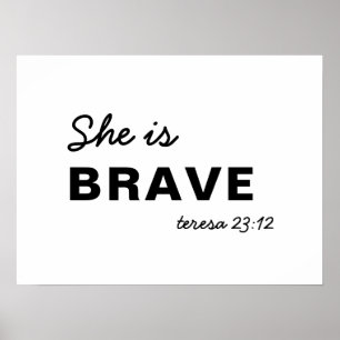 Poster Elle Est Forte Proverbes 31:25 Foi Chrétienne