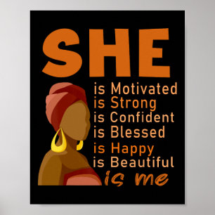 Poster Elle Est Moi Forte Éduquée Mois De L'histoire Des