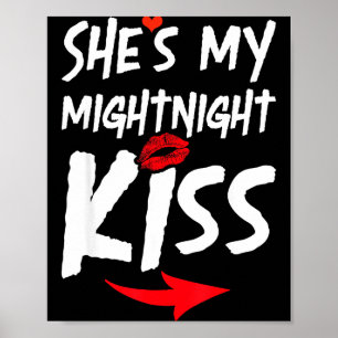 Poster Elle est mon baiser de minuit Bonne année à assort
