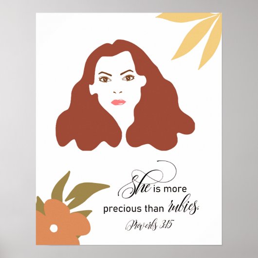 Poster Elle Est Plus Précieuse Que Les Rubis, Verse Bible (Devant)