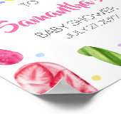 Poster Elle est prête à faire la fête Baby shower Bienven (Coin)