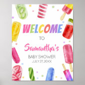 Poster Elle est prête à faire la fête Baby shower Bienven (Devant)