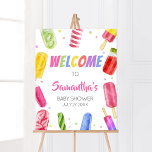 Poster Elle est prête à faire la fête Baby shower Bienven<br><div class="desc">Faites de votre événement spécial avec ce Baby shower de fille avec notre jolie et jolie Affiche de bienvenue imprimable avec adorable thème de douche Popsicle. Téléchargez,  personnalisez et créez des souvenirs durables avec cette touche parfaite pour votre fête joyeuse ! BS783</div>