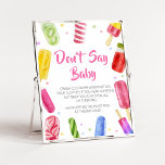 Poster Elle est prête à pop Baby shower Ne pas dire bébé<br><div class="desc">Faites de votre événement spécial avec ce Baby shower de fille avec notre joli et mignon imprimé Don't Say Baby Sign avec adorable Popsicle Shower thème. Téléchargez,  personnalisez et créez des souvenirs durables avec cette touche parfaite pour votre fête joyeuse ! BS783</div>