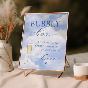 Poster Elle est sur la barre de bulles bleue Cloud Nine