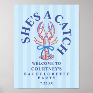 Poster Elle est un trésor, fête de bachelorette côtière e