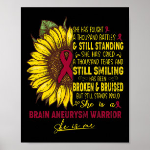 Poster Elle est une guerrière de l'neurysme cérébral ELLE