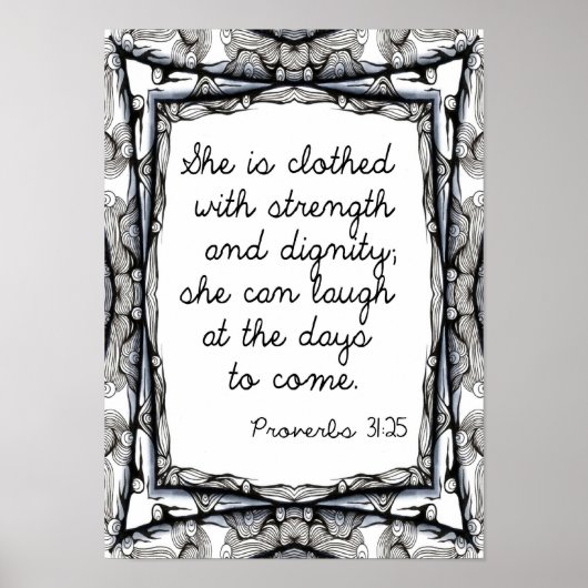 Poster Elle est vêtue de force et de dignité (Devant)