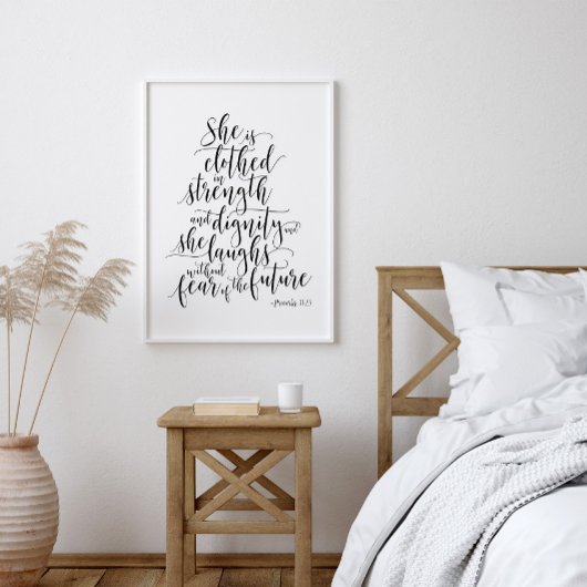 Poster Elle Est Vêtue En Force, Proverbes 31:25