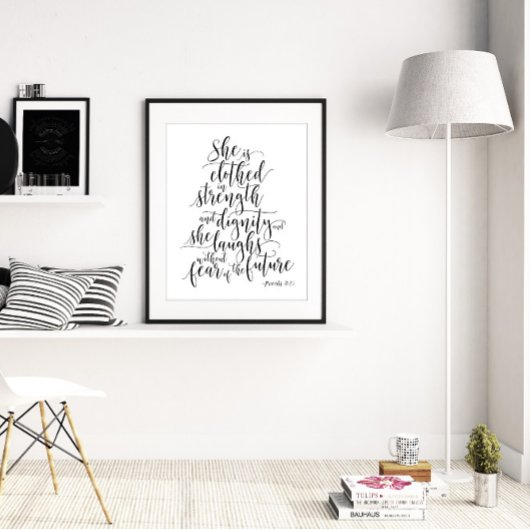 Poster Elle Est Vêtue En Force, Proverbes 31:25