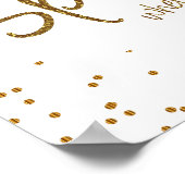 Poster Elle Feuille une petite étincelle en or et blanc (Coin)