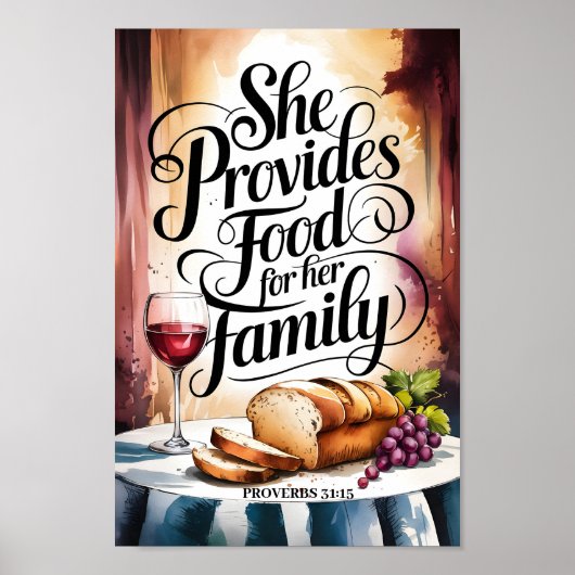 Poster Elle fournit à sa famille - Christian Wall Art (Devant)